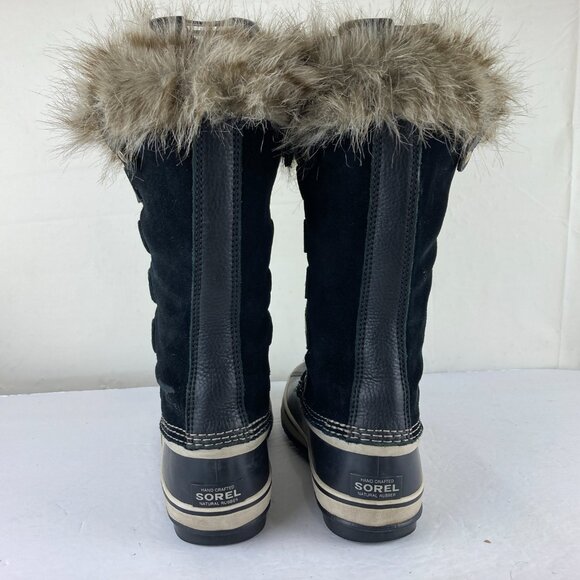 SOREL Joan Of Arctic Women Sz 8 Waterproof Winter Snow Boots Black Suede Leather - Picture 7 of 10
